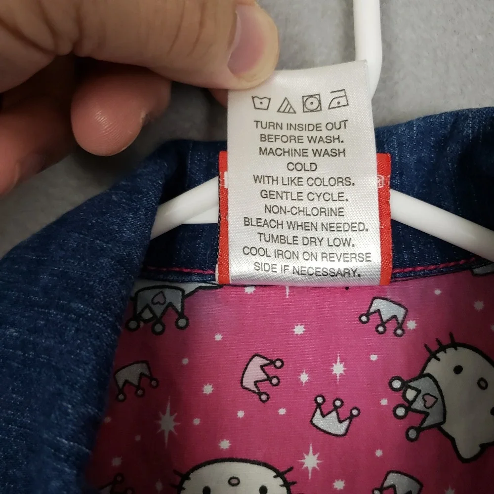 Sanrio Hello Kitty‎ Kids Size 5 Bedazzled Jean Jacket Retro Anime Gamer Girl